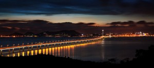 Shenzhen Bay Bridge at night