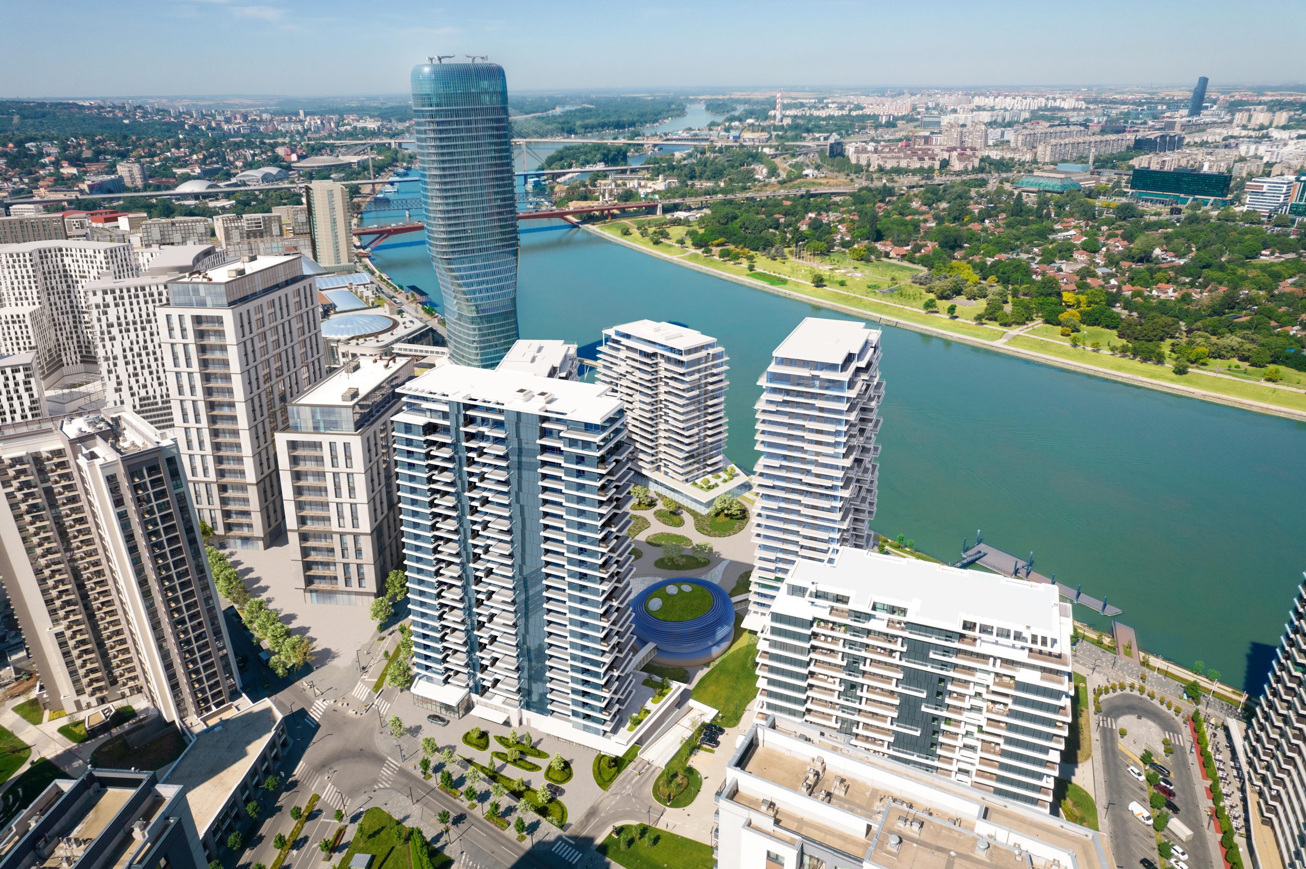 RMJM Serbia has revealed their design for BW Perla – a landmark residential building of Belgrade Waterfront.